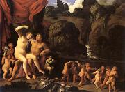 Carlo Saraceni Mars and Venus, with a Circle of Cupids and a Landscape Spain oil painting artist